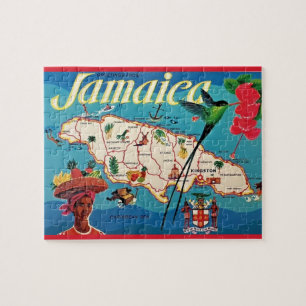 Quebra-cabeça do Mapa Colorido da Jamaica