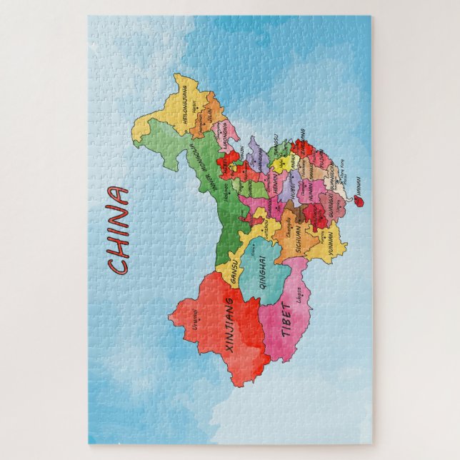 Quebra-cabeça do mapa da China (Vertical)