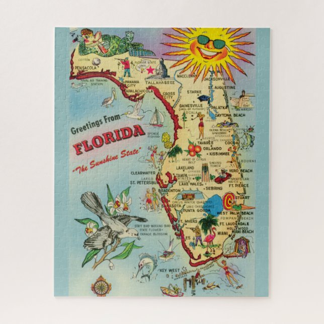 Quebra-cabeça do Mapa da Flórida 16x20 (Vertical)