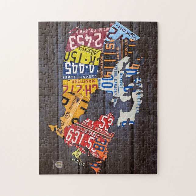 Quebra-cabeça do mapa da matrícula de Canadá (Vertical)