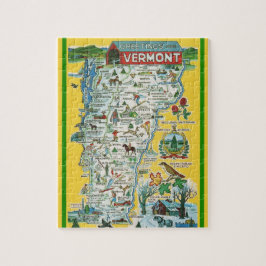 Quebra-cabeça do Mapa do Cartão Postal de Vermont