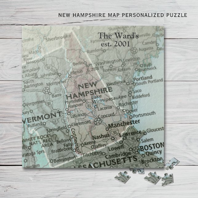 Quebra-cabeça do Mapa do Estado de New Hampshire | (Criador carregado)