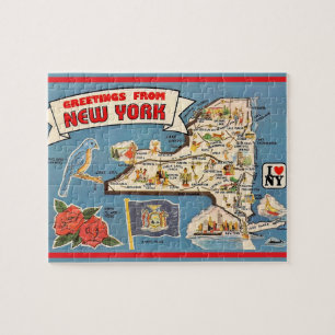 Quebra-cabeça do Mapa do New York Vintage