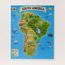 Quebra-cabeça do Mapa Educativo da América do Sul