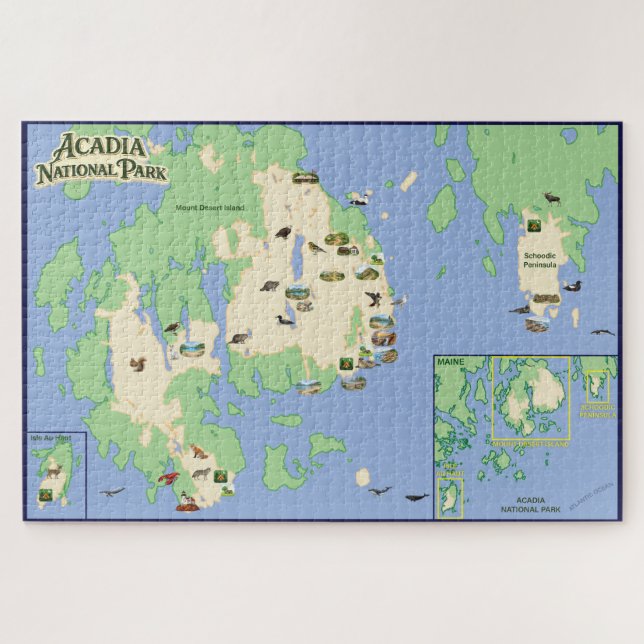 Quebra-cabeça do Mapa Ilustrado do Parque Nacional (Horizontal)
