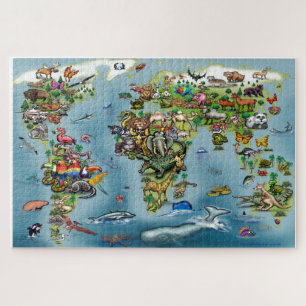 Quebra-cabeça do Mapa Mundial de Animais