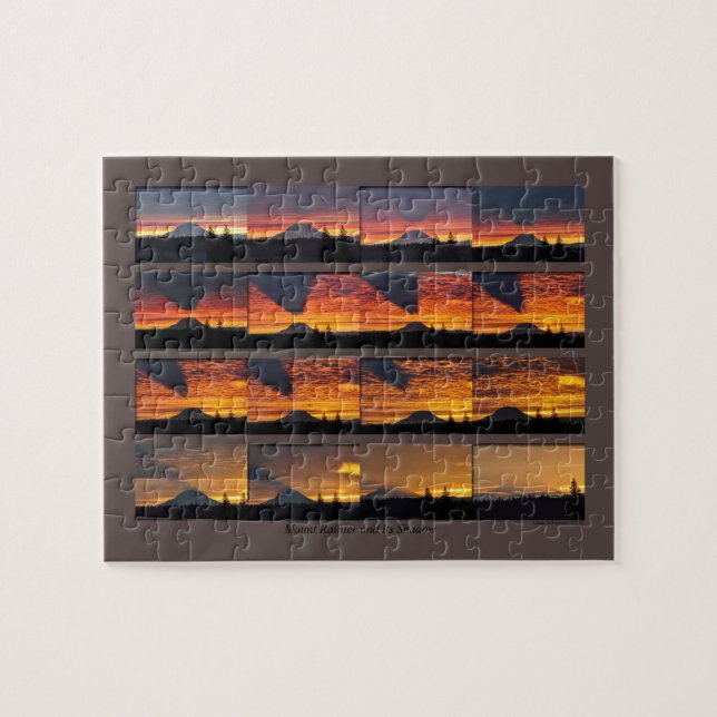 Quebra-cabeça do Monte Rainier com sua sombra (Horizontal)