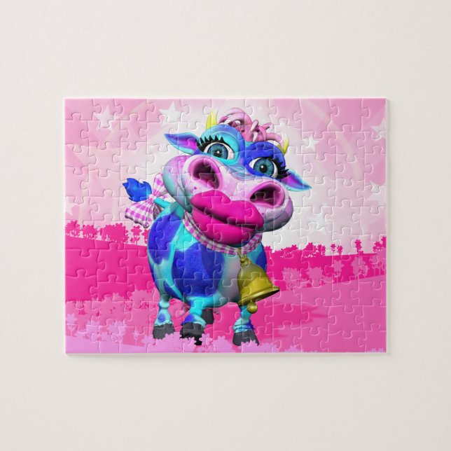 Quebra-cabeça do MOO de Kissy do divertimento (Horizontal)