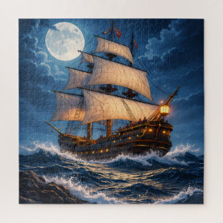 Quebra-cabeça do Navio ao Luar – Jogo de Puzzle No