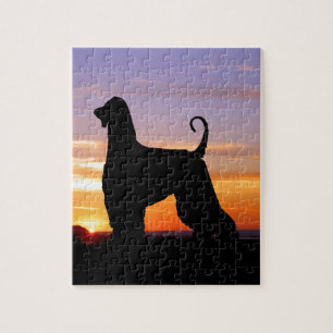 Quebra-cabeça do por do sol do galgo afegão