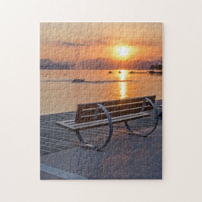 Quebra-cabeça do pôr do sol do Lago Garda (Vertical)