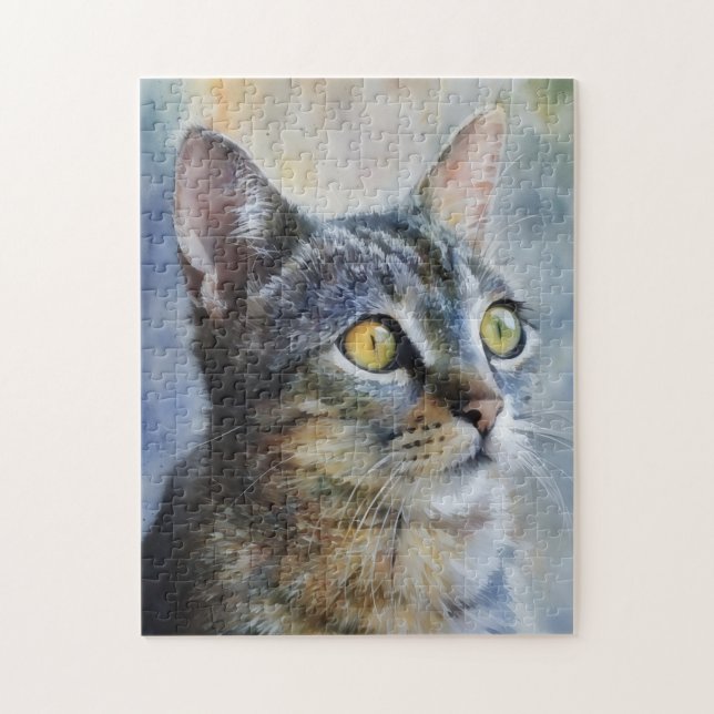 Quebra-cabeça do retrato de arte de gatinho fofo (Vertical)