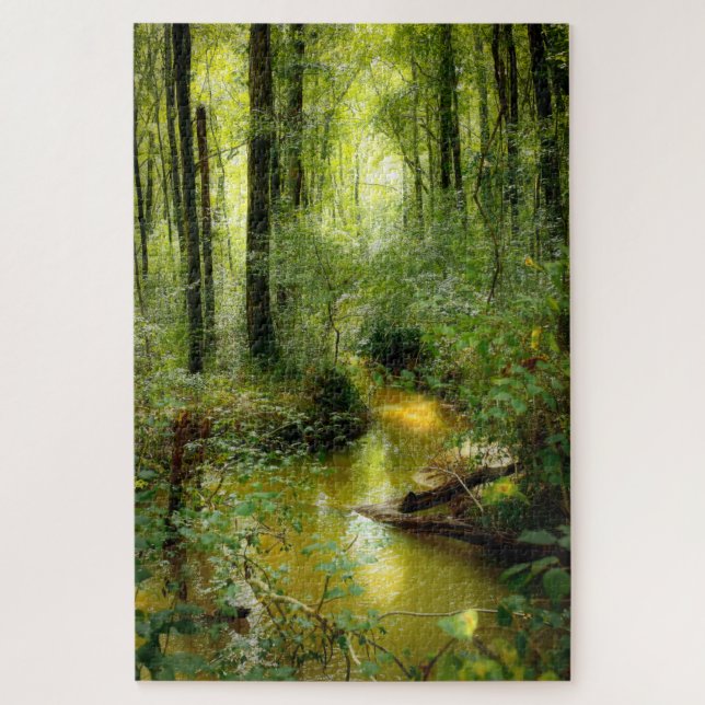 Quebra-cabeça do riacho na floresta (Vertical)