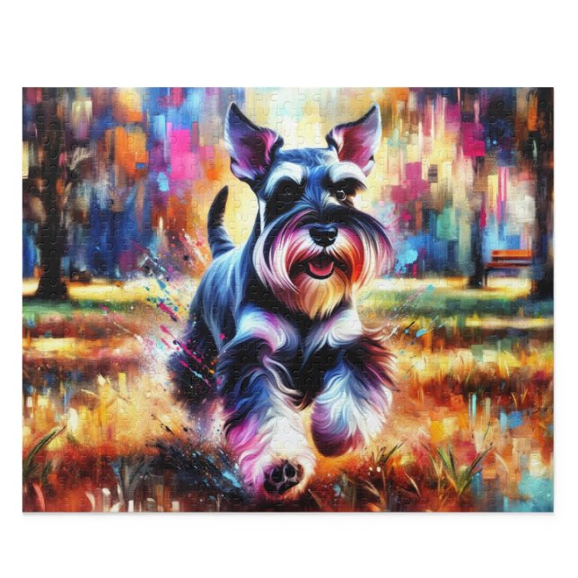 Quebra-cabeça do Schnauzer Miniatura: Zwergs Sal e (Miniature Schnauzer Puzzle: Salt and Pepper Zwergschnauzer Jigsaw)