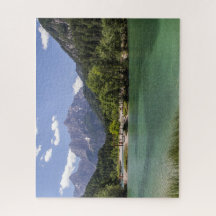 Quebra-cabeça do serrote esloveno - lago Jasna