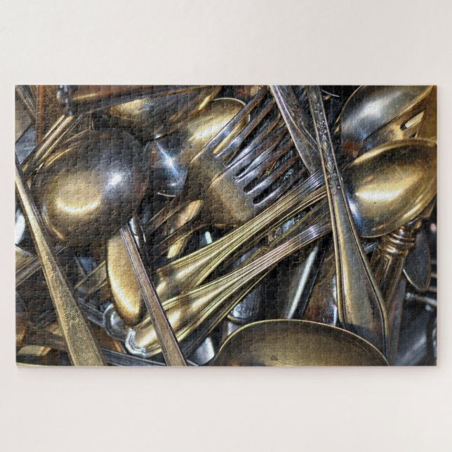 quebra-cabeça do Silverware Vintage (Horizontal)