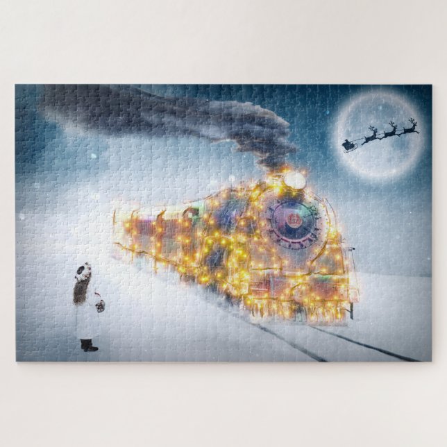 Quebra-cabeça do trem de Natal (Horizontal)