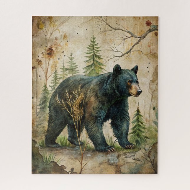Quebra-cabeça do urso Woodland (Vertical)