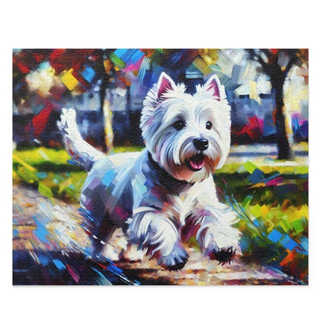 Quebra-cabeça do West Highland White Terrier: West (West Highland White Terrier Puzzle: White Westie Jigsaw)