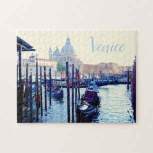 Quebra-cabeça doca de venice gondola, Venezia Itália