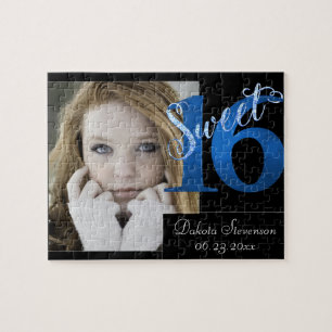 Quebra-cabeça Doce 16 Blue 16th Birthday Photo Keepsasait
