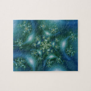 Quebra-cabeça Doce Arte Fractal Azul e Verde