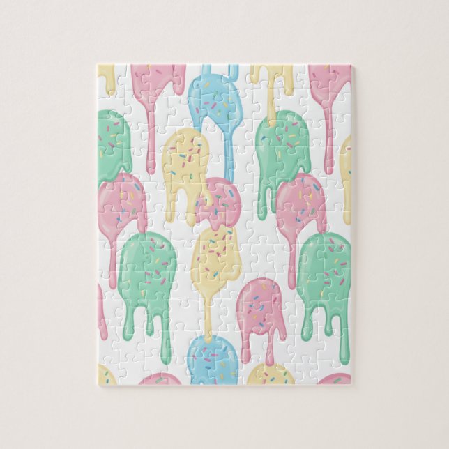 Quebra-cabeça Doce Gotejamento: Um Sonho de Sorvete Pastel (Vertical)