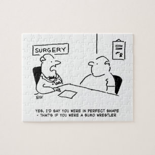 Quebra-cabeça Doctor and Patient Overweight Obesity Sumo Cartoon