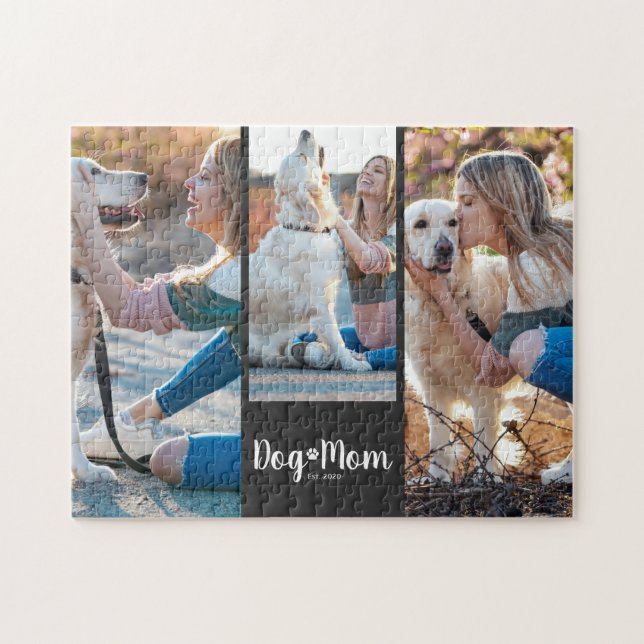 Quebra-cabeça Dog Mom Established Modern Script Black 3 Photo  (Horizontal)