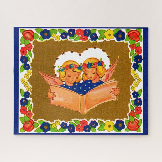 Quebra-cabeça dois anjos cantando (Horizontal)