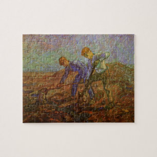Quebra-cabeça Dois Camponeses Cavando por Vincent van Gogh
