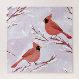 Quebra-cabeça Dois Cardinals Vermelhos | Lembrança em Aquarela