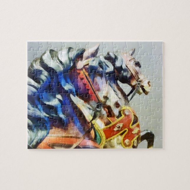 Quebra-cabeça Dois Cavalos Carrossel Fechados (Horizontal)