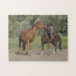 Quebra-cabeça Dois Cavalos Jogando