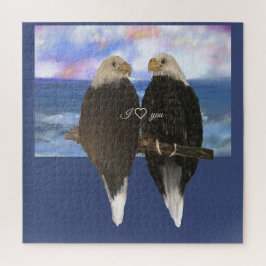 Quebra-cabeça Dois Eagles e Modelo de Texto Personalizado