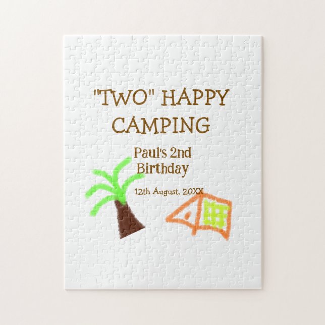 Quebra-cabeça Dois felizes acampamento aniversário de 2 anos árv (Vertical)