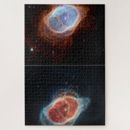 Quebra-cabeça dois fotos diferentes da nebulosa do anel