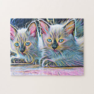 Quebra-cabeça Dois gatinhos de ragdolas