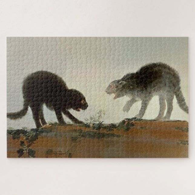 Quebra-cabeça “Dois Gatos Lutando” por Francisco Goya (Horizontal)