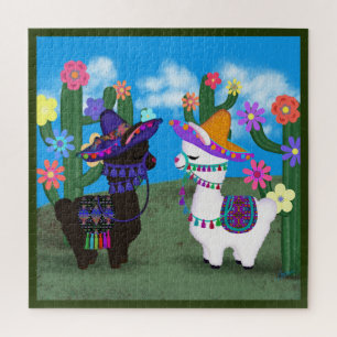 Quebra-cabeça Dois Llamas Cutes