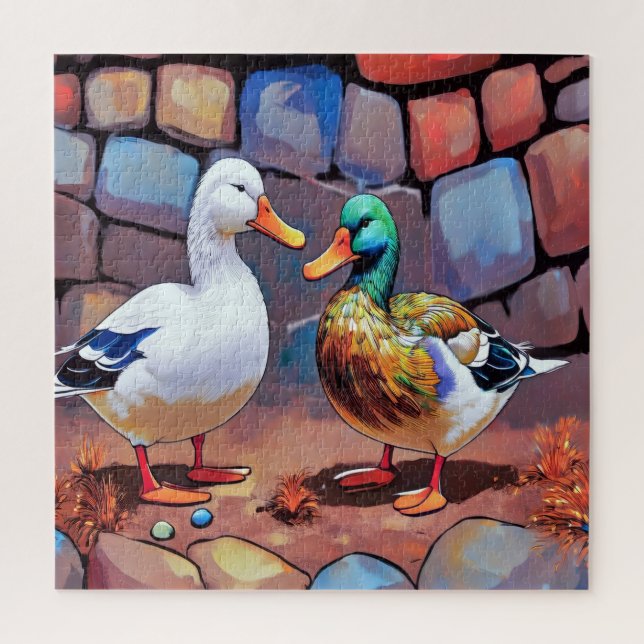 Quebra-cabeça Dois patos encantadores (Vertical)