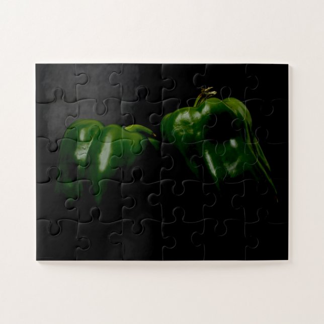 Quebra-cabeça Dois pimentões verdes 11x14 jpcna 30pc (Horizontal)