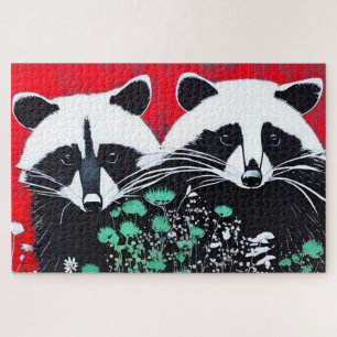 Quebra-cabeça Dois Raccoons
