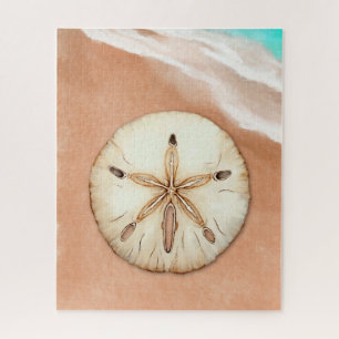 Quebra-cabeça Dólar de areia de aquarela na praia