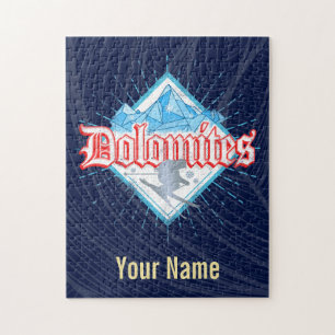 Quebra-cabeça Dolomites Tirol Sul Retro Skier Vintage Ski
