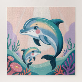 Quebra-cabeça Dolphin Mom and Baby