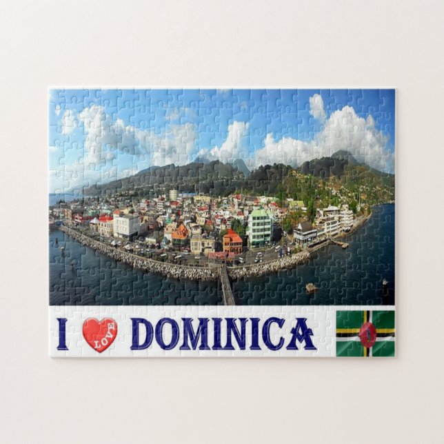 Quebra-cabeça Dominica - Roseau Wide - Eu Amo - (Horizontal)