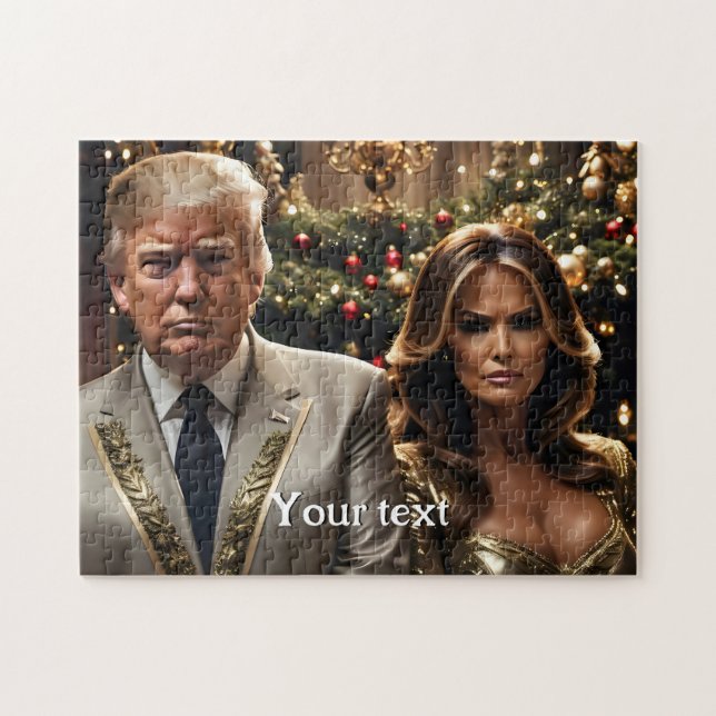 Quebra-cabeça Donald e Melania Christmas (Horizontal)