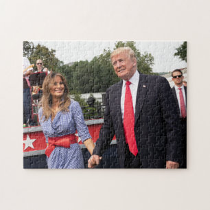 Quebra-cabeça Donald Trump com primeira senhora Melania