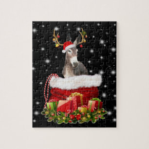 Quebra-cabeça Donkey Lover Gift Feliz Donkey Feliz Natal